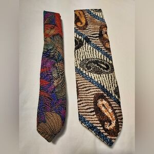 Vintage Tie Bundle Colorful Rayon Skinny Paisley Silk Standard